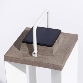 Solárny lampáš Teckalu, Duratek/biela, 65,5 cm