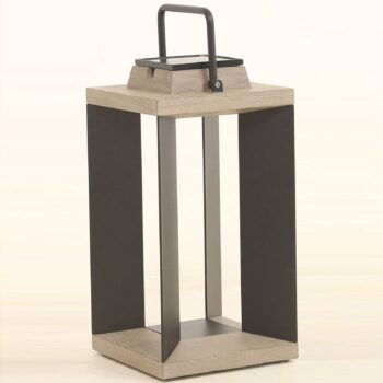 Solárny lampáš Teckalu, Duratek/hliník čierny, 45,5 cm