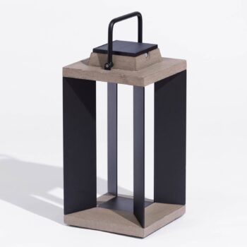 Solárny lampáš Teckalu, Duratek/hliník čierny, 45,5 cm