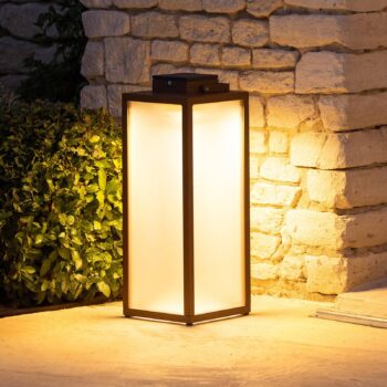 Solárny lampáš Tradition LED, corten, výška 65 cm