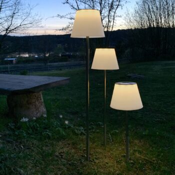 Solini LED solárne zemné svetlo s hrotom, biele/strieborné, výška 90 cm