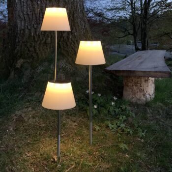 Solini LED solárne zemné svetlo s hrotom, biele/strieborné, výška 90 cm