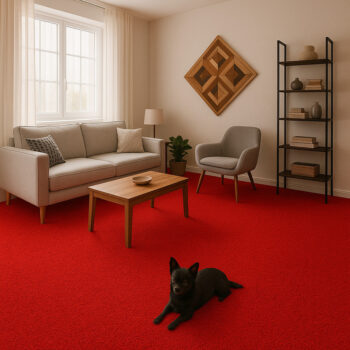Spoltex, AKCIA: 80x120 cm Koberec metráž Eton červený 15 - neúčtujeme odrezky z role - obšitý zo všetkých strán, šíře, červená, filc, kancelária