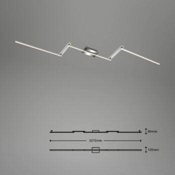 Staff Stropné LED svetlo, strieborná, 3 000 K