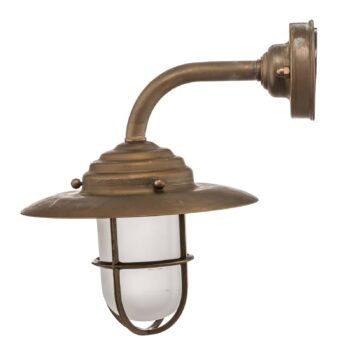 Starožitné vonkajšie nástenné svietidlo s mriežkou, matné sklo