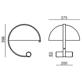 Stilnovo Meta stolová LED lampa + E27 LED červená