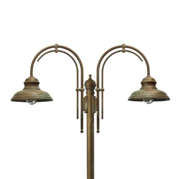 Stĺpová lampa, dve svetlá s dvoma oblúkmi