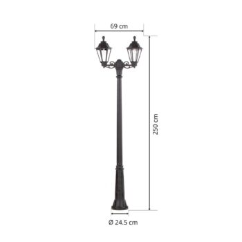 Stĺpové LED svetlo Ricu Bisso/Rut 2pl 2700K čierna