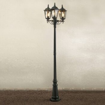 Stĺpové svietidlo Firenze, 3-plameňové zelené