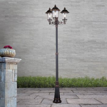 Stĺpové svietidlo Mariella, troj-plameňové