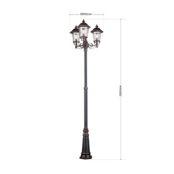 Stĺpové svietidlo Mariella, troj-plameňové