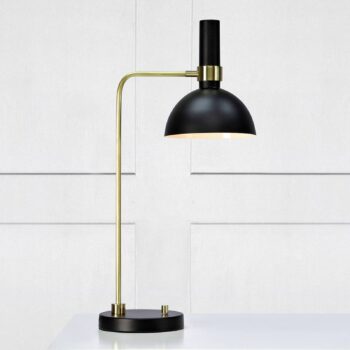 Stmievateľná stolová lampa Larry, čierna mosadz