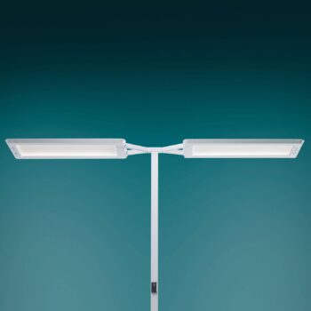 Stojaca LED Yara.double 4 000 K, BT, LTX, striebro