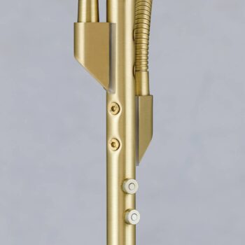 Stojaca LED lampa Cobra, 2-plameňová mosadz matná