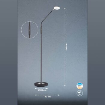 Stojaca LED lampa Dent stmievateľná CCT 1pl čierna