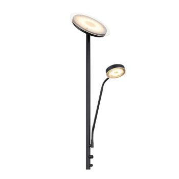 Stojaca LED lampa Ernst s ohybným ramenom, čierna