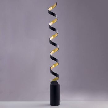 Stojaca LED lampa Helix v čierno-zlatej