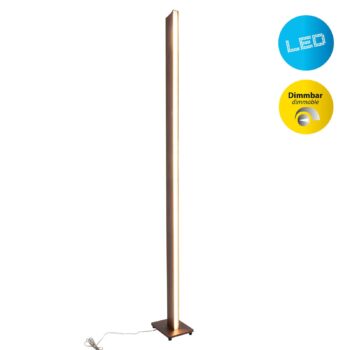 Stojaca LED lampa Madera vzhľad dreva stmievateľná