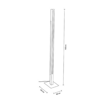 Stojaca LED lampa Madera z dubového dreva, stmieva