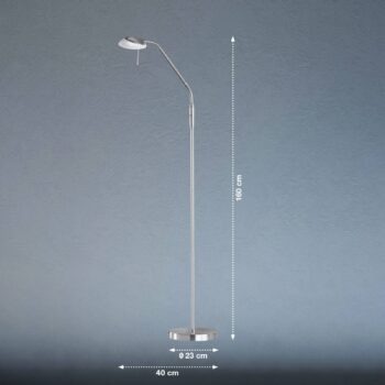 Stojaca LED lampa Pool TW, 1-plameňová, nikel