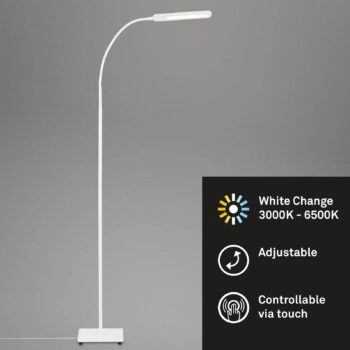 Stojaca LED lampa Servo, stmievateľná, CCT, biela