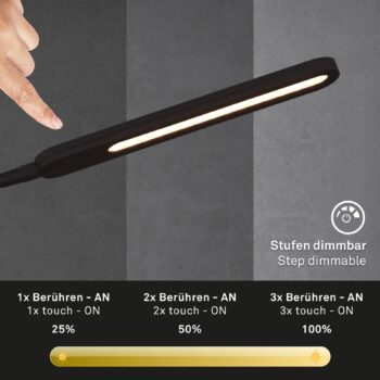 Stojaca LED lampa Servo, stmievateľná, CCT, čierna