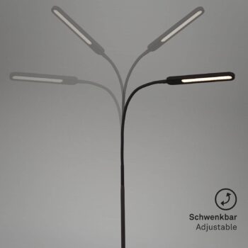 Stojaca LED lampa Servo, stmievateľná, CCT, čierna