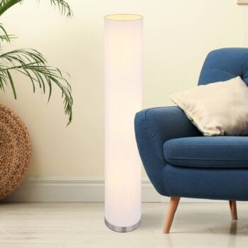 Stojaca lampa Ava textilné tienidlo piesková farba