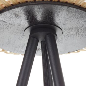 Stojaca lampa Bordesley trojnožka drevené tienidlo