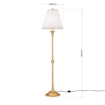 Stojaca lampa Donata s plisovaným tienidlom