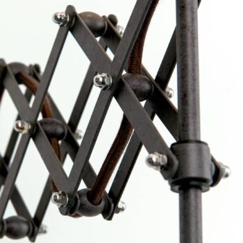 Stojaca lampa Factory s ľanovým tienidlom