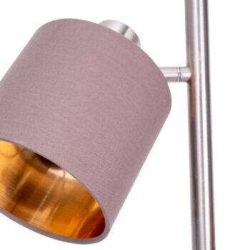 Stojaca lampa Maron, 3-pl., textil, hnedá/zlatá