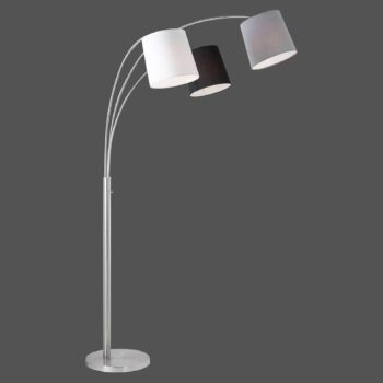 Stojaca lampa Melvin, 3-pl., čierna/sivá/biela