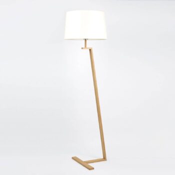 Stojaca lampa Memphis LS textilné tienidlo, biela