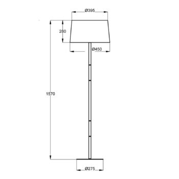 Stojaca lampa Mikados LS, oceľové a drevené prvky