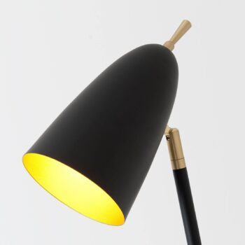 Stojaca lampa Obelisco, sklápacie tienidlo čierna