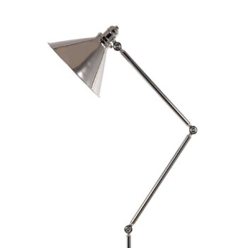 Stojaca lampa Provence, nastaviteľná leštený nikel