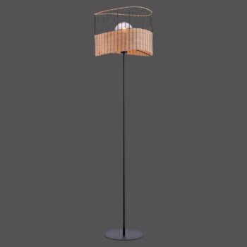 Stojaca lampa Reed z dreva a kovu