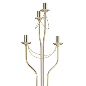 Stojaca lampa Retro, štvor-plameňová zlatý povrch
