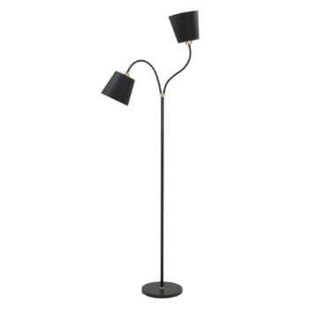 Stojaca lampa Texas, čierna, 2-plameňová