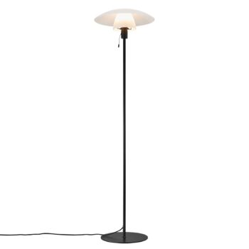 Stojaca lampa Verona, rám čierny, tienidlo opál