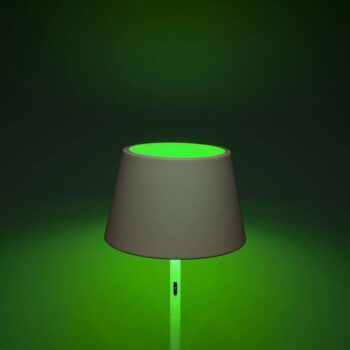 Stojacia LED lampa Pomezia do exteriéru, USB biela