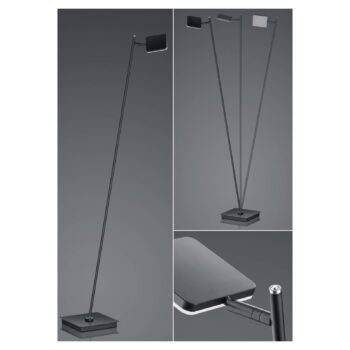 Stojacia LED lampa Tim, CCT, čierna