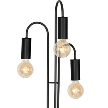 Stojacia lampa Aidan, 3-plameňová, čierna