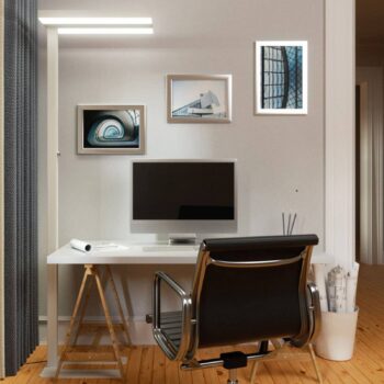 Stojacia lampa Arcchio LED Logan Basic, biela, 6 000 lm, stmievateľná
