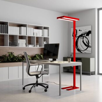 Stojacia lampa Arcchio LED Logan Basic, červená, 6 000 lm, stmievateľná
