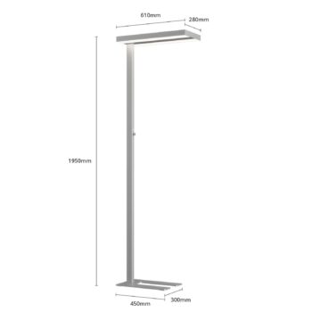 Stojacia lampa Arcchio LED Logan Basic, sada 2 ks, strieborná, 6000 lm
