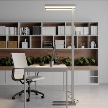 Stojacia lampa Arcchio LED Logan Basic, sada 2 ks, strieborná, 6000 lm