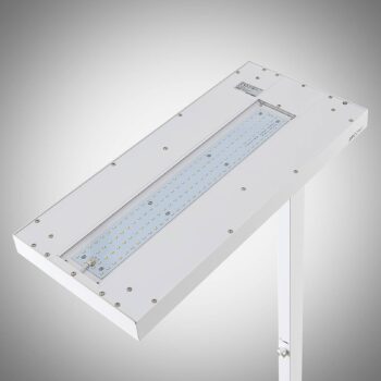 Stojacia lampa Arcchio LED Logan Pro, biela, senzor, stmievateľná