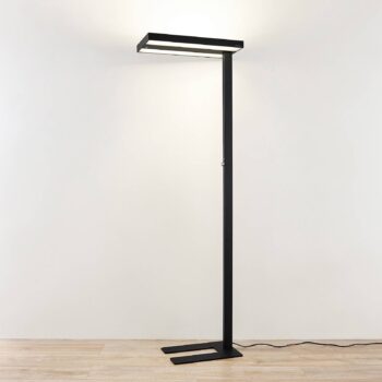 Stojacia lampa Arcchio LED Logan Pro, čierna, senzor, stmievateľná